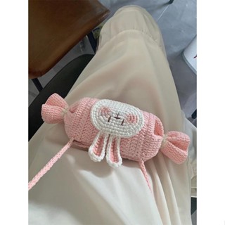 手工鉤針包 DIY編織包包 DIY材料包 毛線鉤針大白兔奶糖包編織diy材料包 送閨蜜小朋友禮物自製