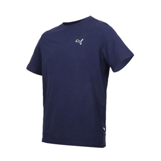 PUMA Better ESS 男基本系列織標短袖T恤(歐規 休閒 慢跑 上衣「67597706」 丈青黑白