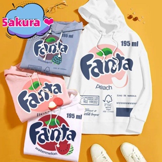 【Sakura ❤️新款】🚀✨ 有童碼 成人碼 卡通水蜜桃草莓橙子葡萄水果飲料聯名芬達衛衣女連帽秋季套裝衣服