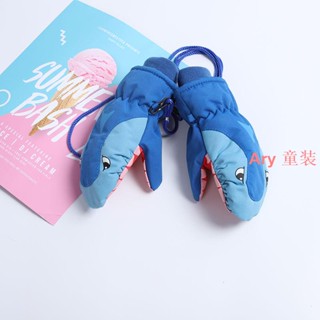 Ary 兒童手套 男女童手套 防風手套 加厚加絨手套 冬季幼兒童滑雪手套 保暖加厚加絨男孩女孩玩雪防水防風防寒卡通棉