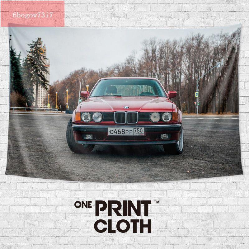 BMW寶馬7系E3 E23 E32復古德系老汽車周邊裝飾背景墻布海報掛布簾（bogow印花)