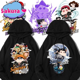 【Sakura ❤️新款短袖】🚀✨ 蠟筆小新聯名火影忍者衛衣男連帽二次元動漫周邊衣服男童外套秋季
