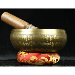 尼泊爾 擺件 老貨 尼泊爾正品手工敲打響銅，佛音碗頌缽採耳碗，瑜伽缽擺件銅罄音療靜心缽。高5口徑12.5釐米重量13