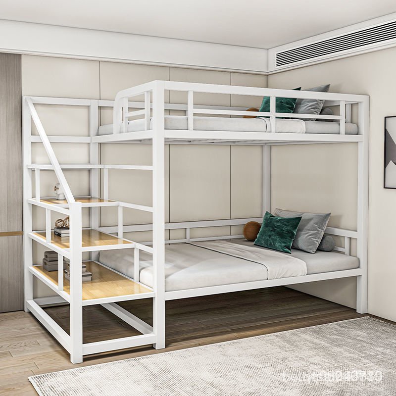 免運可安裝 鐵藝床上下鋪高架床小戶型閣樓高低雙層床傢用大人鐵床上下床