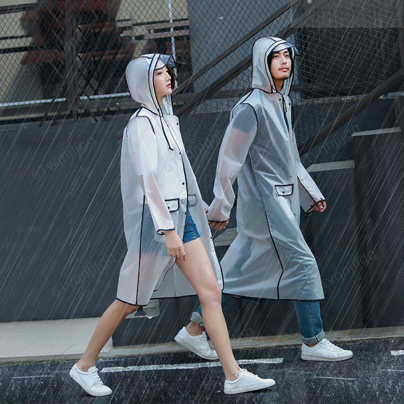 🔥 包邊透明時尚成人EVA雨衣 時尚版潮牌雨衣 成人遠足學生全身旅行雨衣