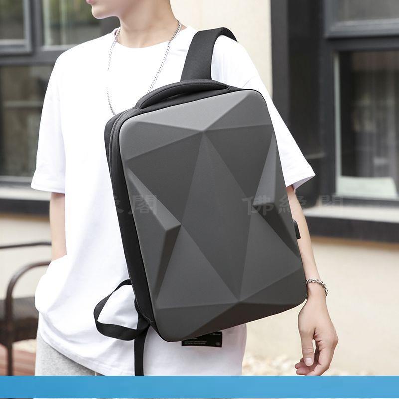 【*可樂】新款背包 男硬殼筆記本大容量時尚防水商務電腦包 女雙肩包 學生書包