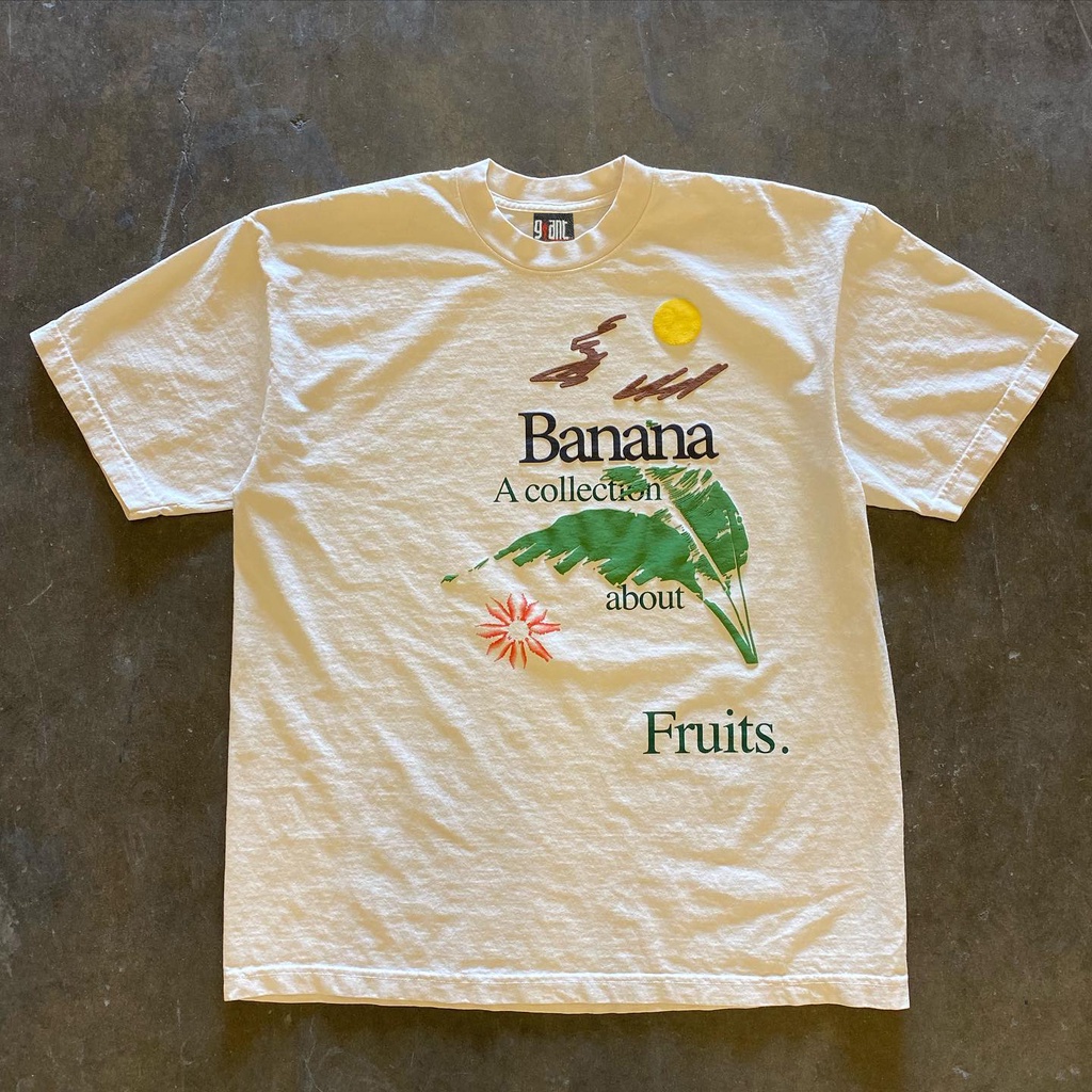 23新款 上新 熱賣 Banana Acollection about Fruits太陽香蕉水印花短袖T恤百搭上衣