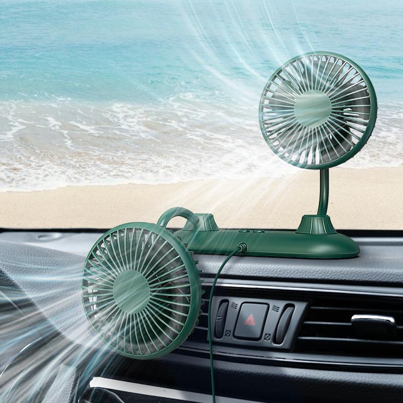 風扇 車載USB風扇 汽車雙頭電風扇 室內辦公 軟管可調節 多功能創意小風扇