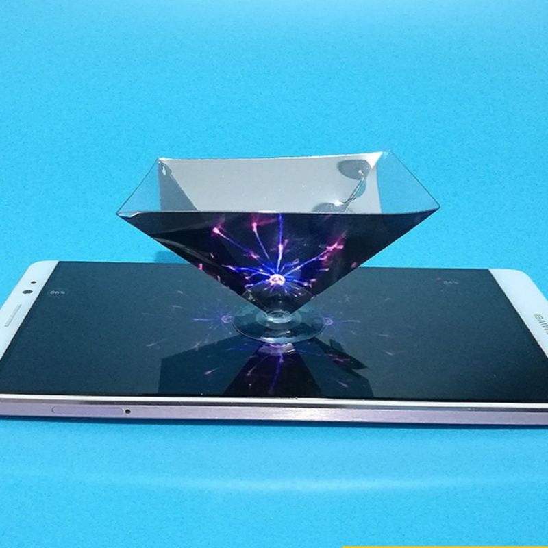 3D 全息 投影儀手機 全息投影 新奇 科普 三角金字塔成像 裸眼  附吸盤