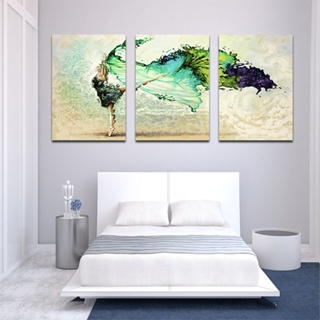 3 Panels Dancing Girl Spray Oil Paintings Wall Art Pictures