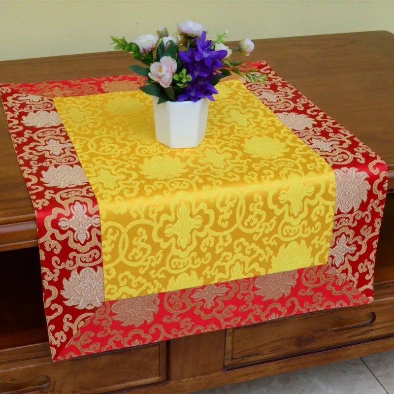 藏傳華蓋央金貝姆 桌布 桌旗 桌圍 布料布藝品 成品 長70寬50厘米
