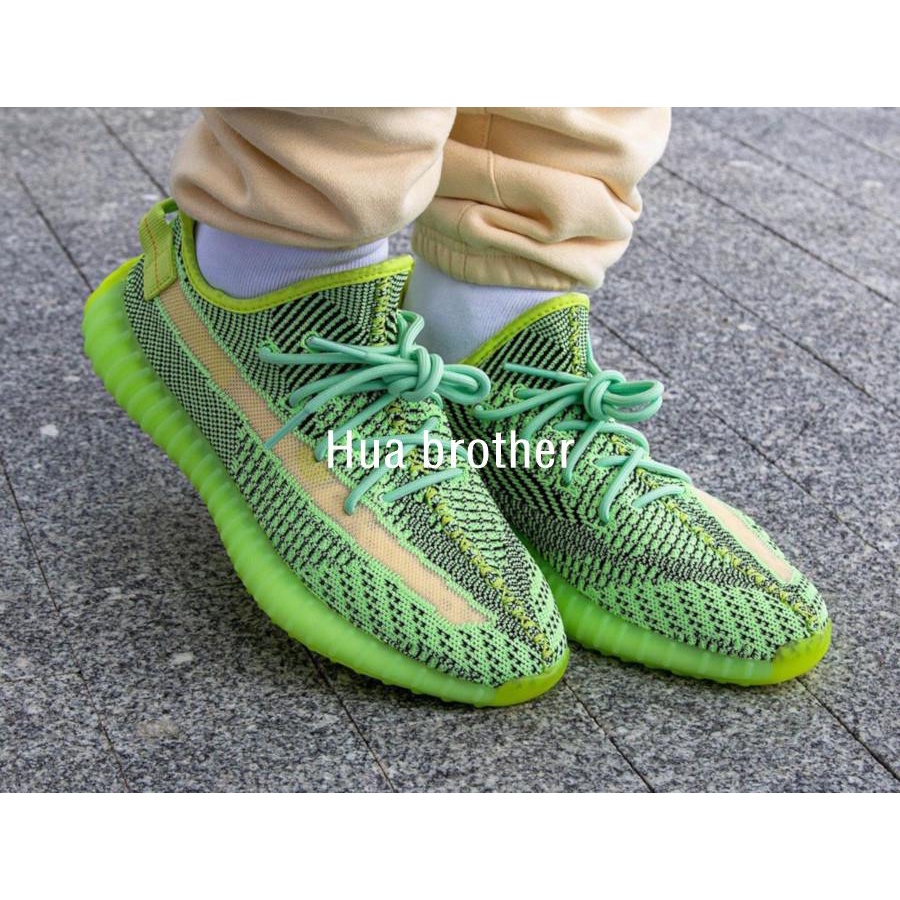 Adidas Yeezy Boost 350 V2 Yeezreel 螢光綠時尚百搭運動鞋 FW5191男女鞋