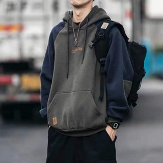臺灣出貨 美式潮牌連帽衛衣男 連帽帽T 內刷毛 嘻哈上衣 長袖帽T 長版帽T 刷毛T 工裝衛衣 加厚 休閒衛衣 韓版衛衣