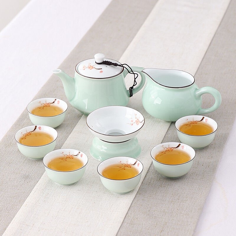 唯古 潮汕 小號 功夫 茶具 套裝 家用 小套 茶壺 蓋 碗 茶杯 陶瓷 茶船 整套 組合 功夫茶具 潮汕茶具
