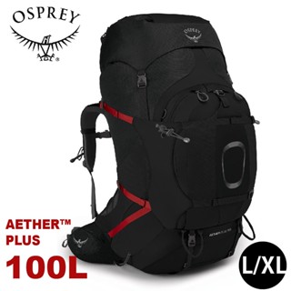 【OSPREY 美國 男 Aether Plus 100L 專業登山揹包《黑L/XL》】自助旅行/雙肩揹包/行李揹包