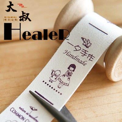 【Healer】客製化 客製 領標 布標 織標 純棉布標訂做 服裝布標簽 6-8圖可選擇 印嘜領標 商標定制 尺碼水洗