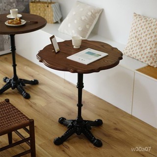 居傢優品#夏剋 Home |複古實木圓桌中古美式鐵藝茶幾咖啡桌甜品vintage傢具餐桌 辦公桌 化妝桌 工作桌 電腦桌