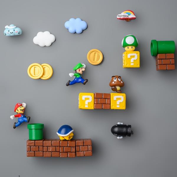 【闆娘動漫精品】瑪利歐 Super Mario 冰箱磁貼（可自行組合）馬力歐 瑪莉歐 超級瑪麗 蘑菇 路易基 冰箱貼 立