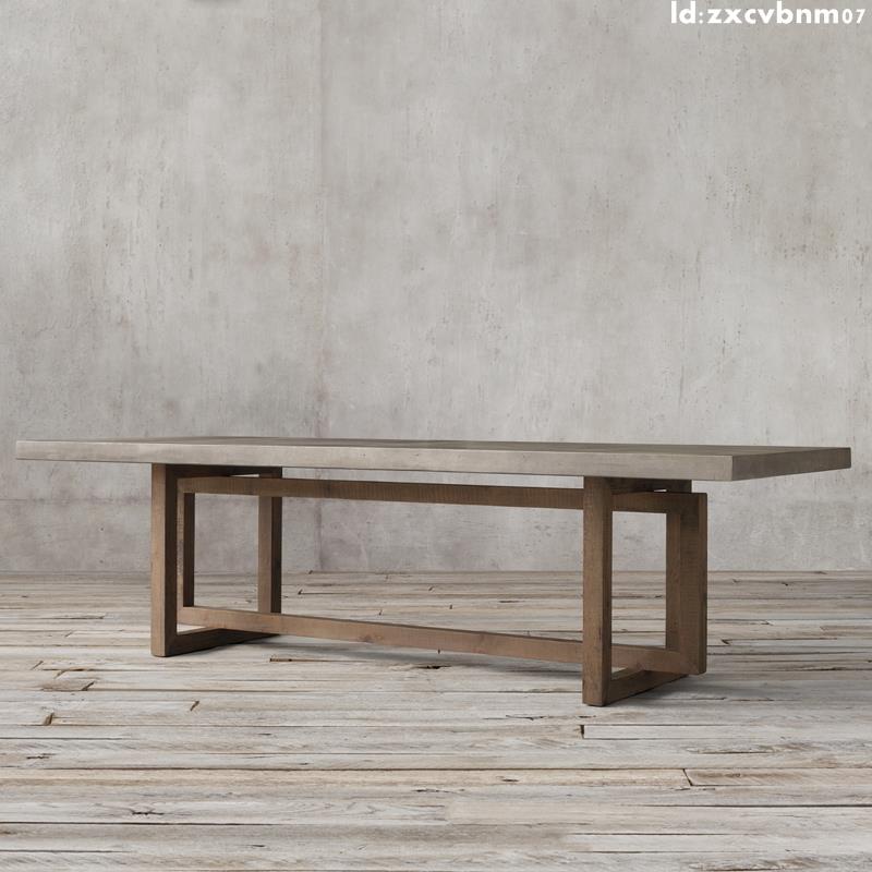 金悅瑪*訂製            工業風復古實木辦公桌仿水泥色書桌個性創意洽談桌大型書桌長桌