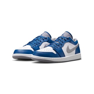 Nike Air Jordan 1 Low True Blue 男鞋 藍灰白AJ1 休閒鞋 喬丹553558-412