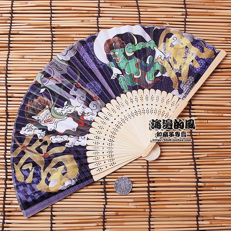 新款 日本扇子 日式和風折扇 風神雷神 日本壽司拉面料理店裝飾品