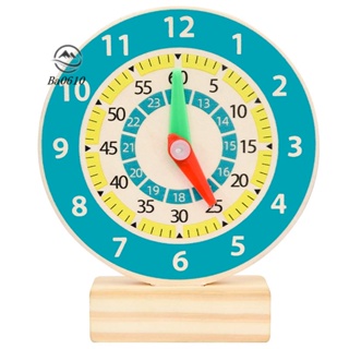 🥇臺倉發貨🥇直徑10cm時鐘積木玩具 數學認識時間鐘表認知學習表盤學具木質兒童玩具 一年級寶寶早教