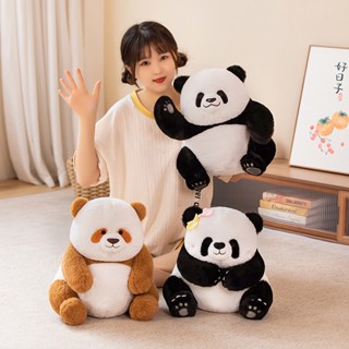 FAT CAT 日韓系精品☆可愛模擬熊貓絨毛玩具三角飯糰花花布娃娃七仔抱枕萌蘭包包掛件兒童玩偶生日交換禮物☆批價339元