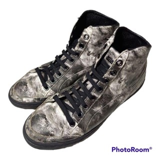 全新正品24㎝ ～ Alexander McQUEEN ×PUMA大理石紋 中筒帆布鞋（裸鞋）