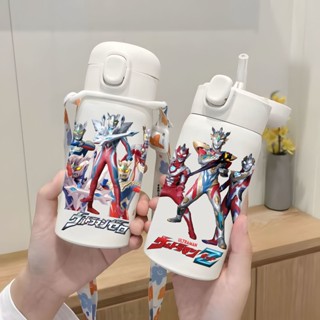【當季新款】兒童水壺 直飲水瓶 水杯 保溫瓶 飲用瓶 奧特曼兒童帶吸管不銹鋼304保溫杯賽羅卡通幼兒園小學生防摔水杯