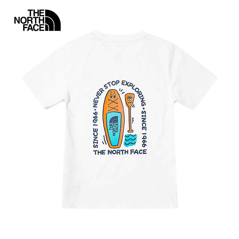 The North Face北面兒童白色吸濕排汗水上元素印花短袖T恤｜8758FN4