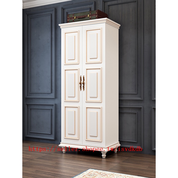 新品 代客組裝 低價衣櫃家用臥室簡約現代實木腳小戶型白色簡單衣櫃出租房木質大衣櫥
