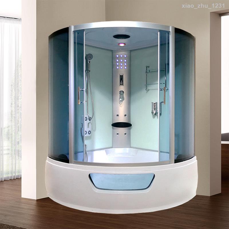 『DL』❍☢家用衛生間移門衛浴弧扇形玻璃隔斷整體淋浴房一體淋浴帶浴缸浴室