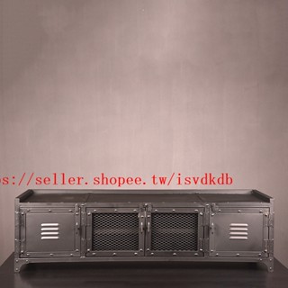 新品 代客組裝 低價美式復古鐵皮櫃鐵藝工業風電視櫃矮櫃收納櫃餐邊櫃儲物櫃地櫃