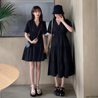 【胖MM】M-4XL大尺碼衣著女早秋新款法式複古長袖顯瘦閨蜜裙胖妹妹藏肉遮肚收腰洋裝kk
