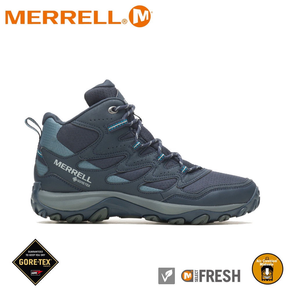 【MERRELL 美國 男 WEST RIM SPORT MID GORE-TEX《海軍藍》】ML037123/登山