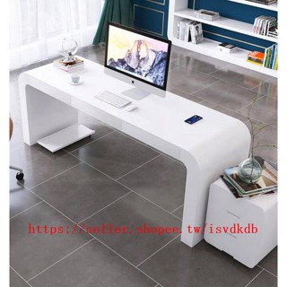 下殺 新品 代客組裝 低價 電腦桌白色烤漆家用臺式桌子輕奢簡約北歐辦公桌創意桌可定做書桌