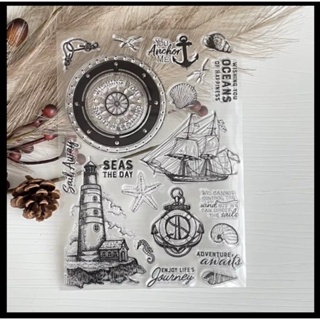 C 大集合 1784 s 0652 航海系列 水手印章 指南針 羅盤印章 透明印章 水晶印章