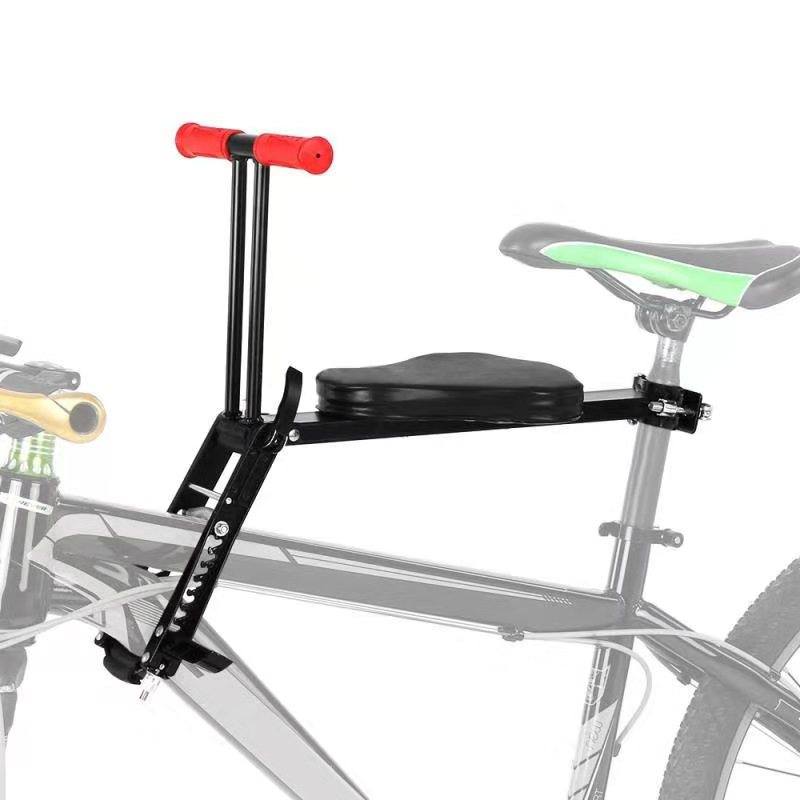 熱銷#美團單車兒童座椅前置寶寶安全椅子免安裝公共電動自行車折疊座板
