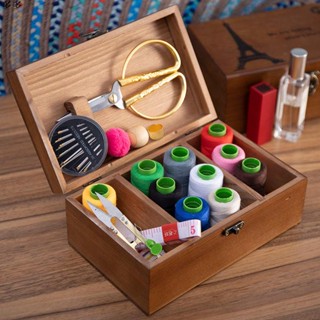 🎁新品💕縫補工具包 針線盒家用高檔套裝 針線盒 針線包 縫紉包 針線組 家用縫衣服針線包 縫紉配件實木箱針線包陣線工具