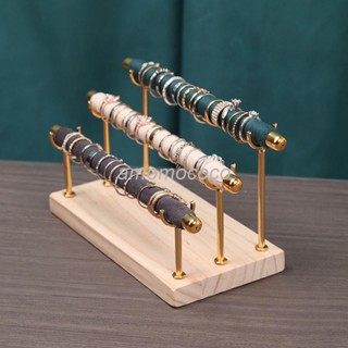 【臺灣暢銷】實木戒指架 階梯展示架 金色多層戒指戒圈階梯展示戒指收納架飾品首飾陳列道具 WSX