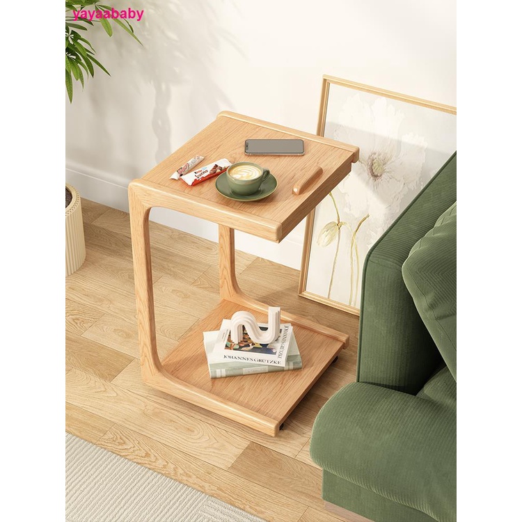 木屋記 沙發 邊幾 可移動 小茶幾 帶輪 茶臺 床邊 方幾 實木 邊柜 小戶型 邊桌