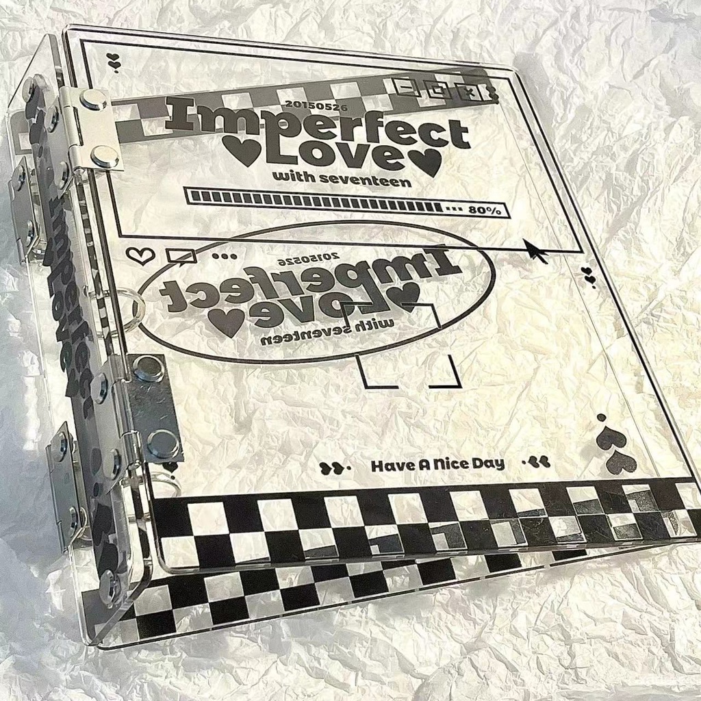 小紅書亞剋力卡冊定做書冊透明活頁本外殻定製記本小號A5A4四宮格 I6F9