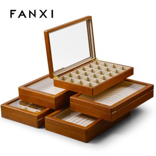【實木製作】[凡西]實木木質首飾首飾箱 透明蓋日韓珠寶箱 戒指耳環飾品收納盒
