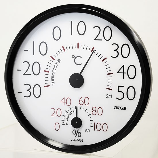 《好康醫療網》CRECER溫濕度計(日本原裝)溫度計/濕度計/溼度計/溫溼度計CR-152(黑色)