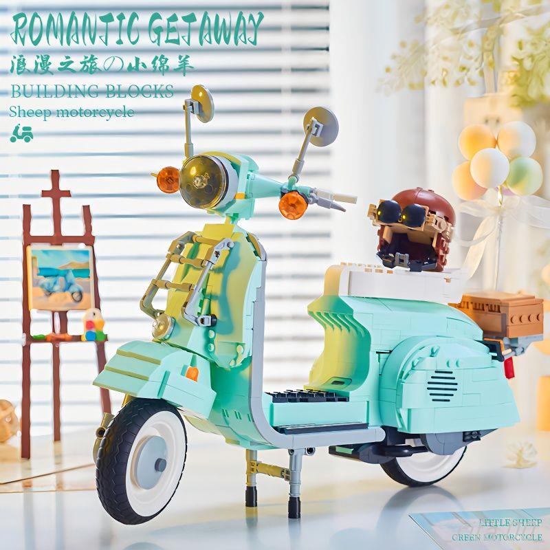 現貨 積木女孩女孩系列小綿羊摩托車ins擺件兼容樂高積木拼裝玩具女生生日禮物組裝模型