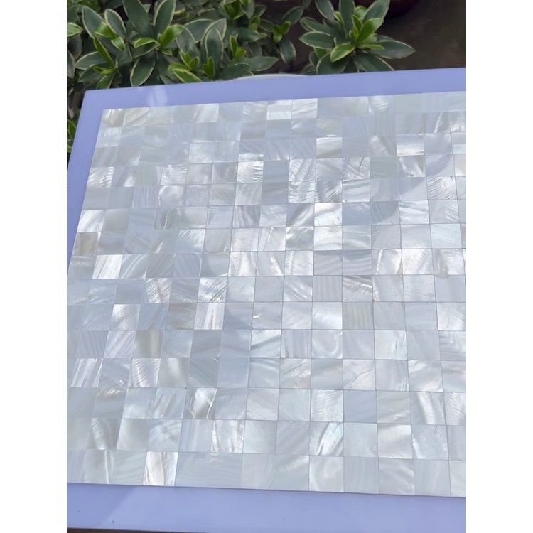馬賽克磁磚 背景墻磁磚 雙面超白光亮平整密拼天然貝殼貝母馬賽克瓷磚墻貼背景墻背膠自粘