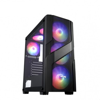 Mavoly 松聖 芒果 免運 機箱 黑 一大 USB3.0 機殼 玻璃側板 網狀造型 機身黑化 RGB燈光