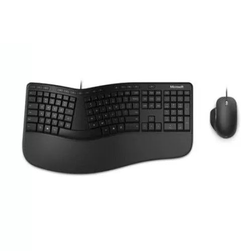 微軟 Microsoft 人體工學有線鍵鼠組 霧黑色 Ergonomic Desktop 有線滑鼠 有線鍵盤 追蹤感應器