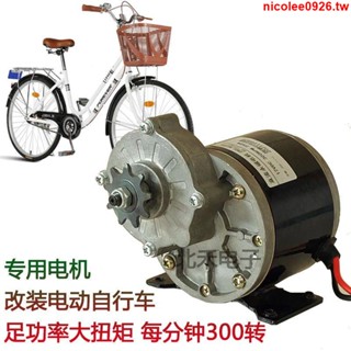 #熱銷*推薦/自行車改裝電動自行車側掛電機 12V24V350W1016Z