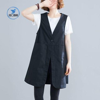 【臺灣熱賣】棉麻馬甲外套女中長款2023春夏新款大尺碼寬鬆馬夾百搭無袖上衣春季 A3u2/JR